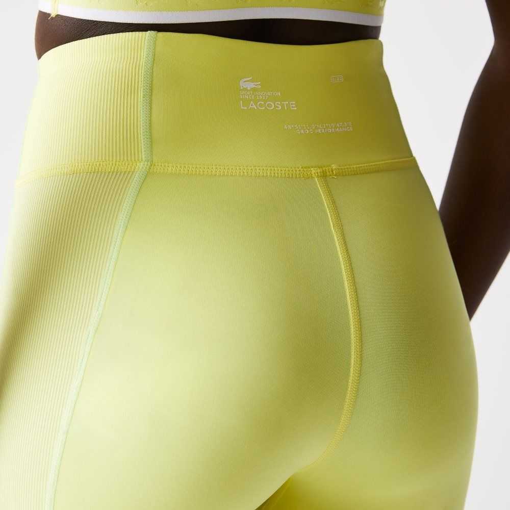 Lacoste SPORT Bike Shorts Flashy Yellow / Green | HVK-250168