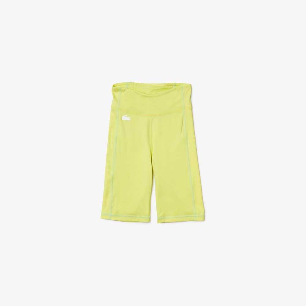 Lacoste SPORT Bike Shorts Flashy Yellow / Green | HVK-250168