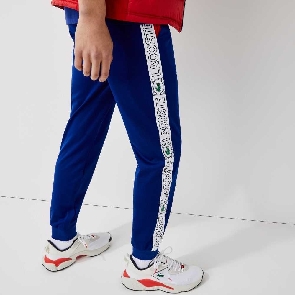 Lacoste SPORT Branded Bands Tracksuit Pants Blue / Red / White | KTA-345628