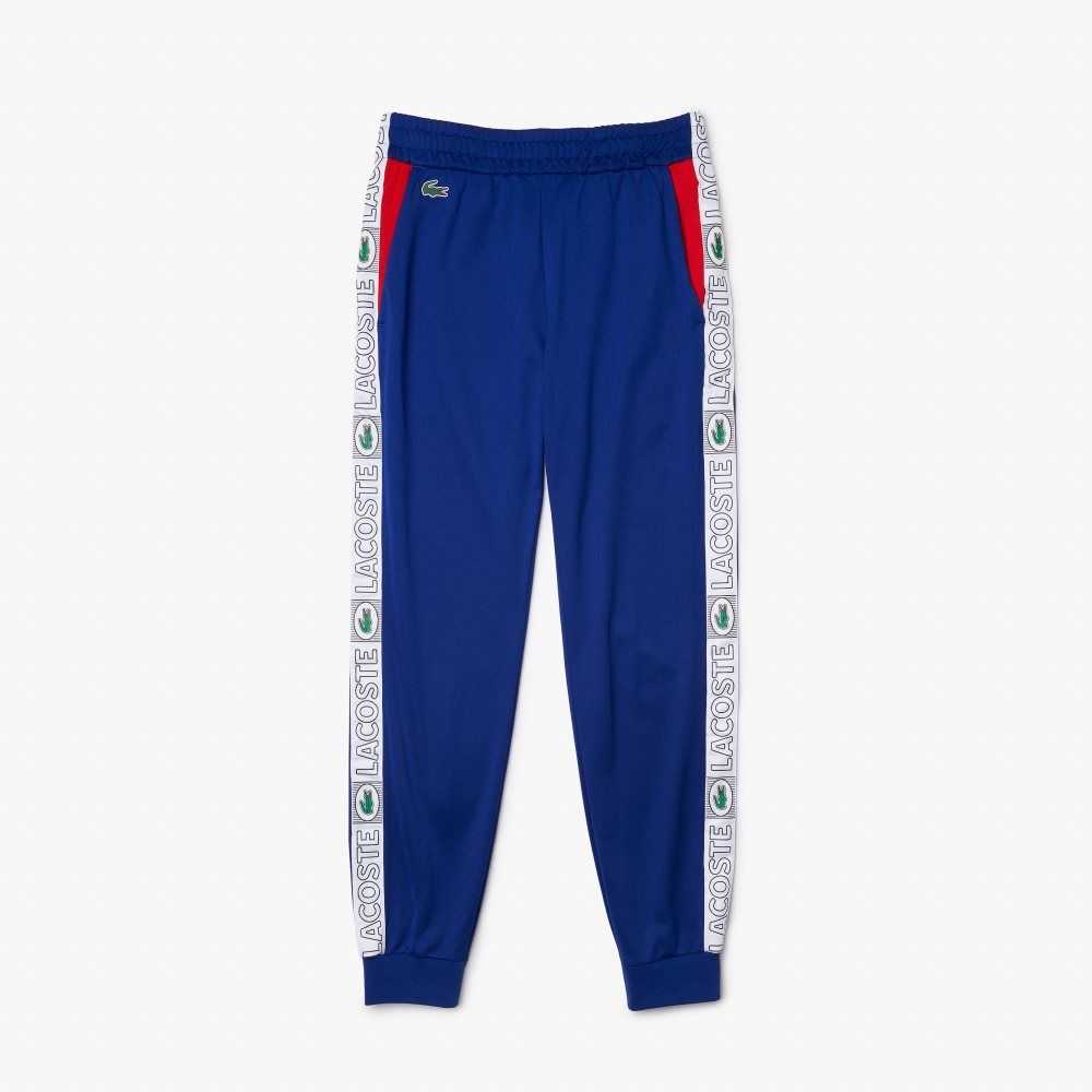 Lacoste SPORT Branded Bands Tracksuit Pants Blue / Red / White | KTA-345628