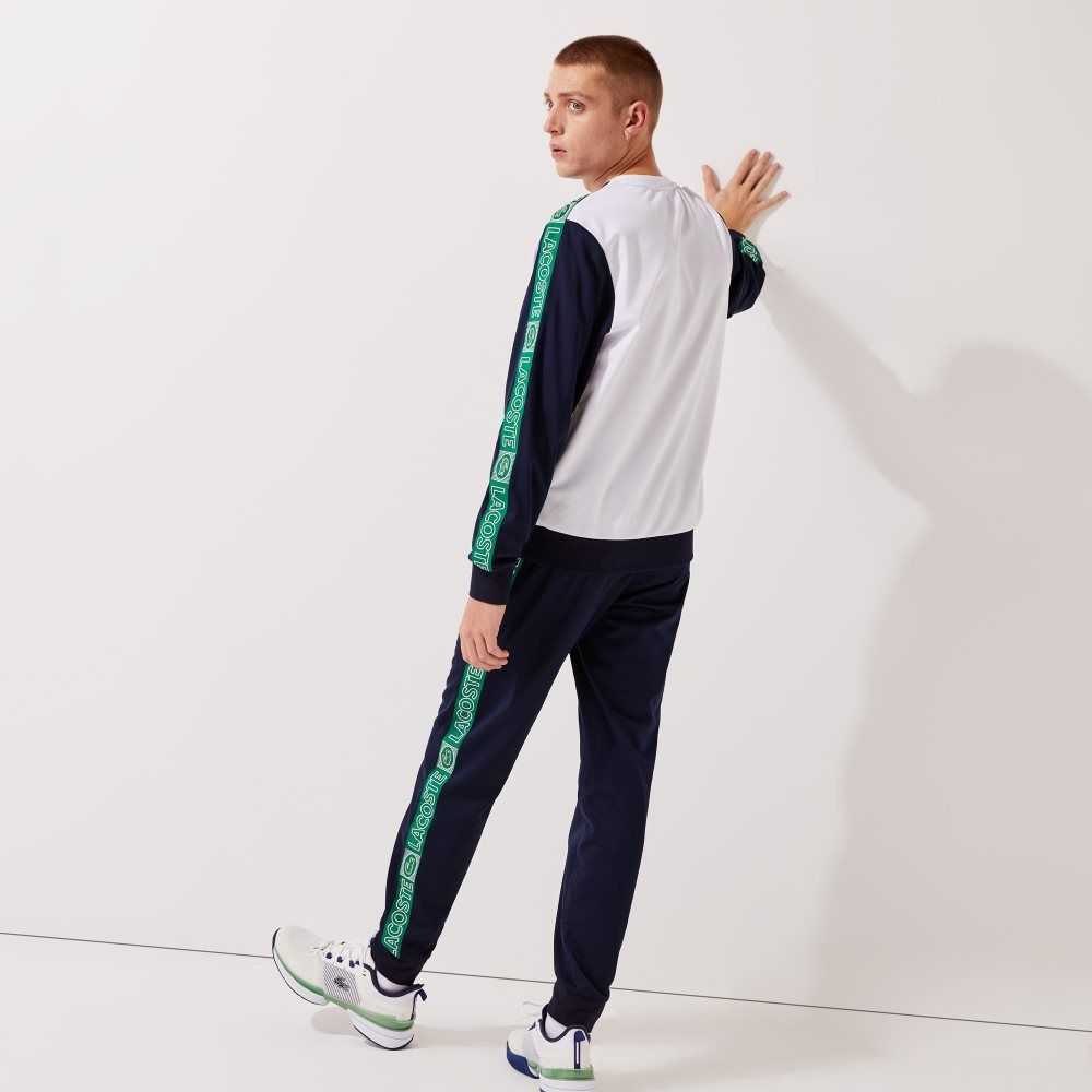 Lacoste SPORT Branded Bands Tracksuit Pants Navy Blue / White / Green | ZXD-492380