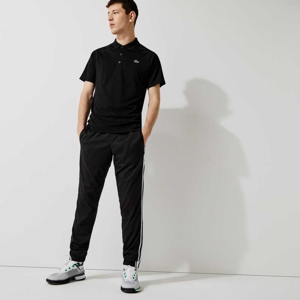 Lacoste SPORT Breathable Abrasion-Resistant Interlock Polo Black | MUF-874950