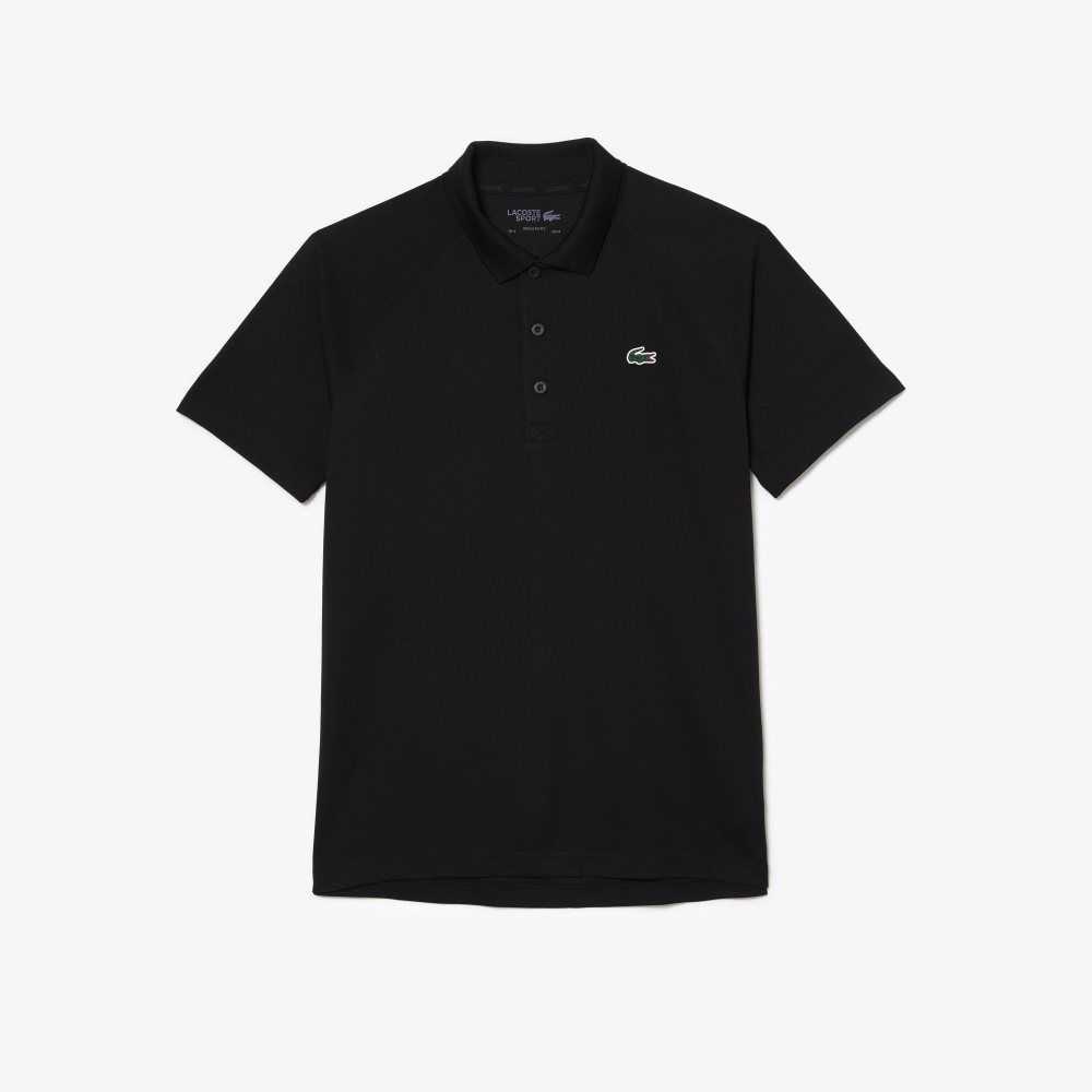 Lacoste SPORT Breathable Abrasion-Resistant Interlock Polo Black | MUF-874950