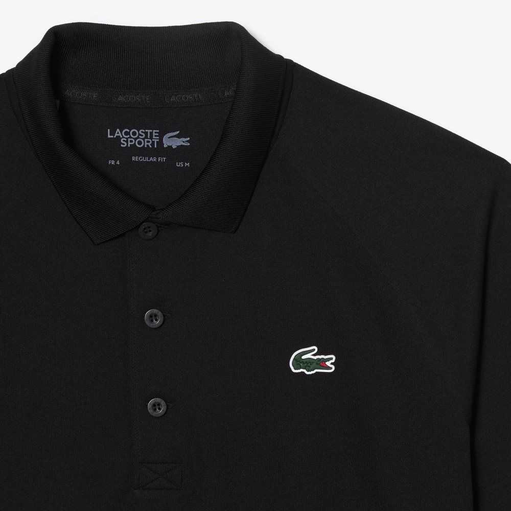 Lacoste SPORT Breathable Abrasion-Resistant Interlock Polo Black | MUF-874950