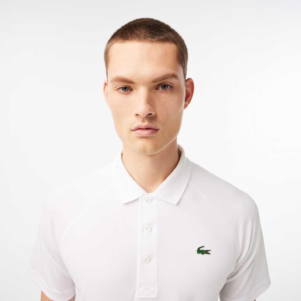 Lacoste SPORT Breathable Abrasion-Resistant Interlock Polo White | TUE-231685