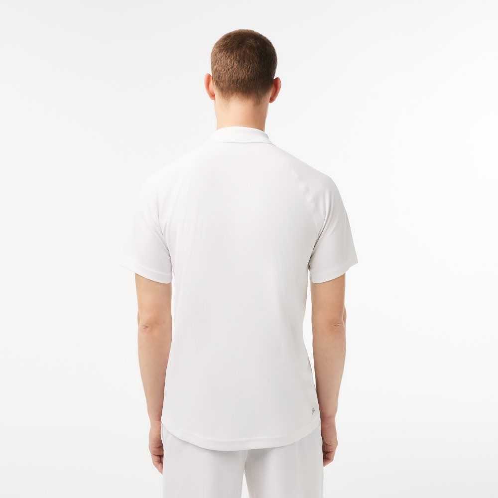 Lacoste SPORT Breathable Abrasion-Resistant Interlock Polo White | TUE-231685