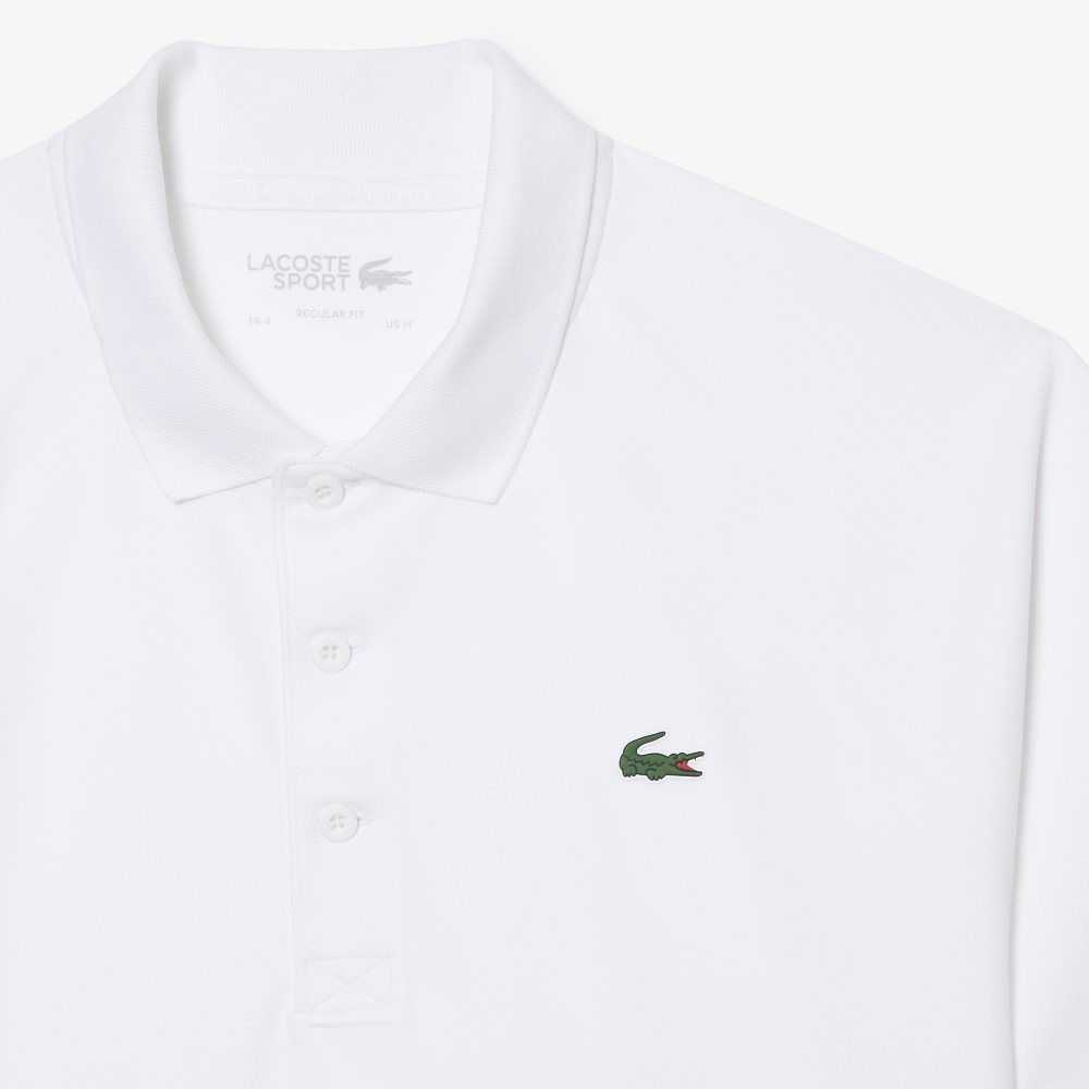 Lacoste SPORT Breathable Abrasion-Resistant Interlock Polo White | TUE-231685