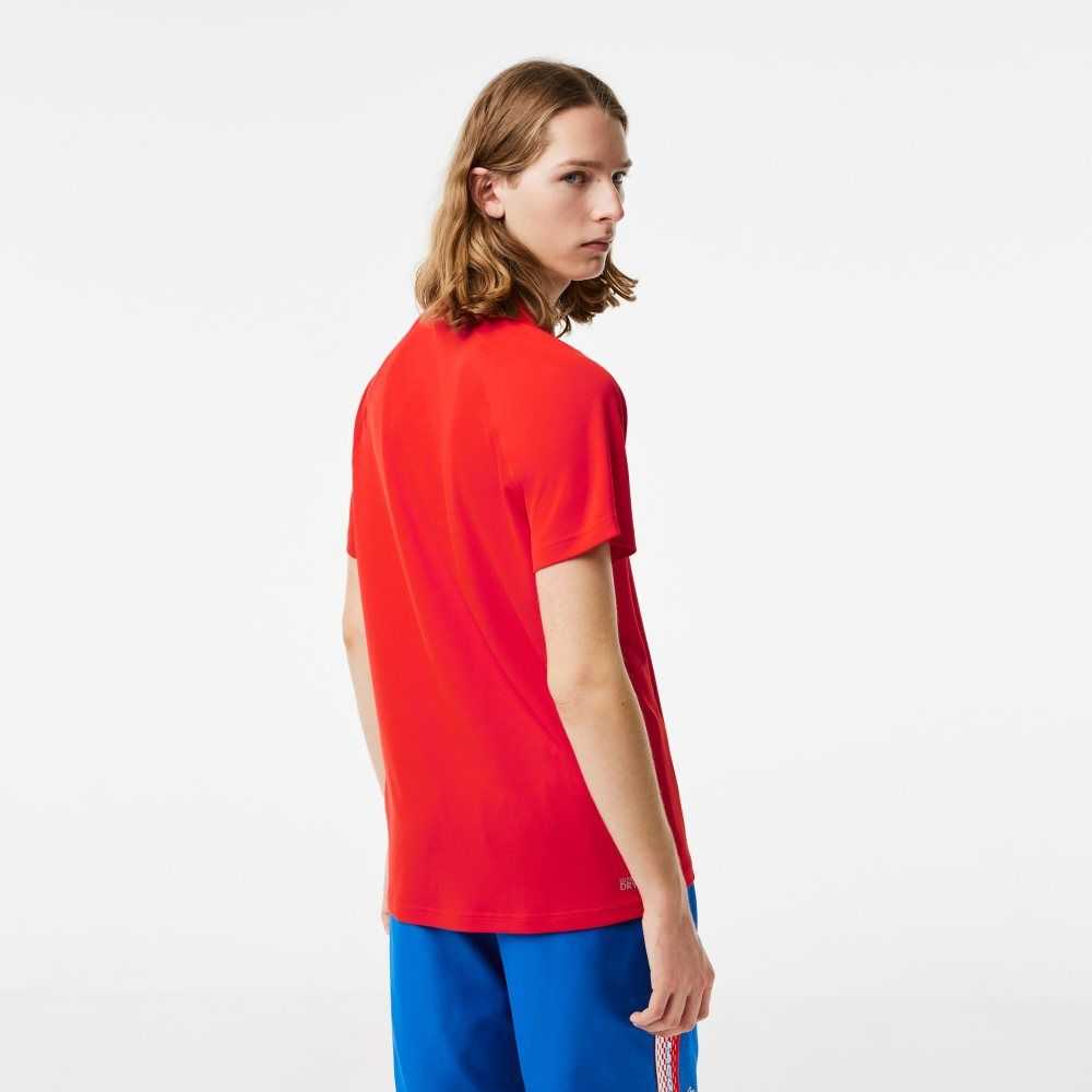 Lacoste SPORT Breathable Abrasion-Resistant Interlock Polo Red | XHF-462903