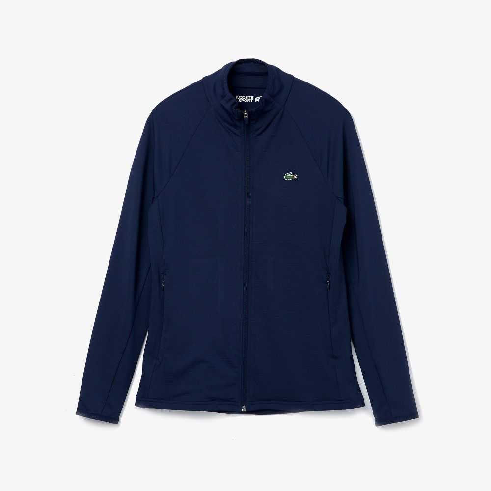 Lacoste SPORT Breathable Ergonomic Zip Golf Jacket Navy Blue | EGK-048735