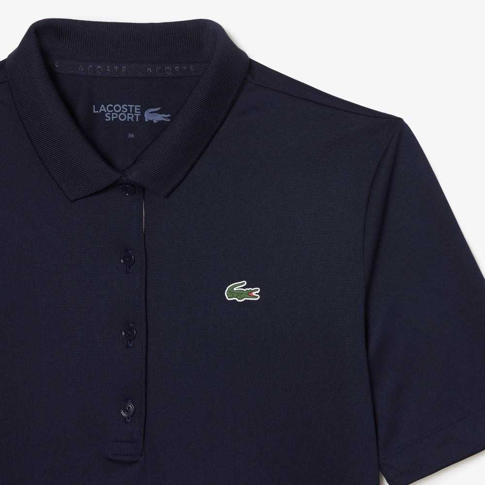 Lacoste SPORT Breathable Stretch Golf Polo Navy Blue / White | TOM-849716