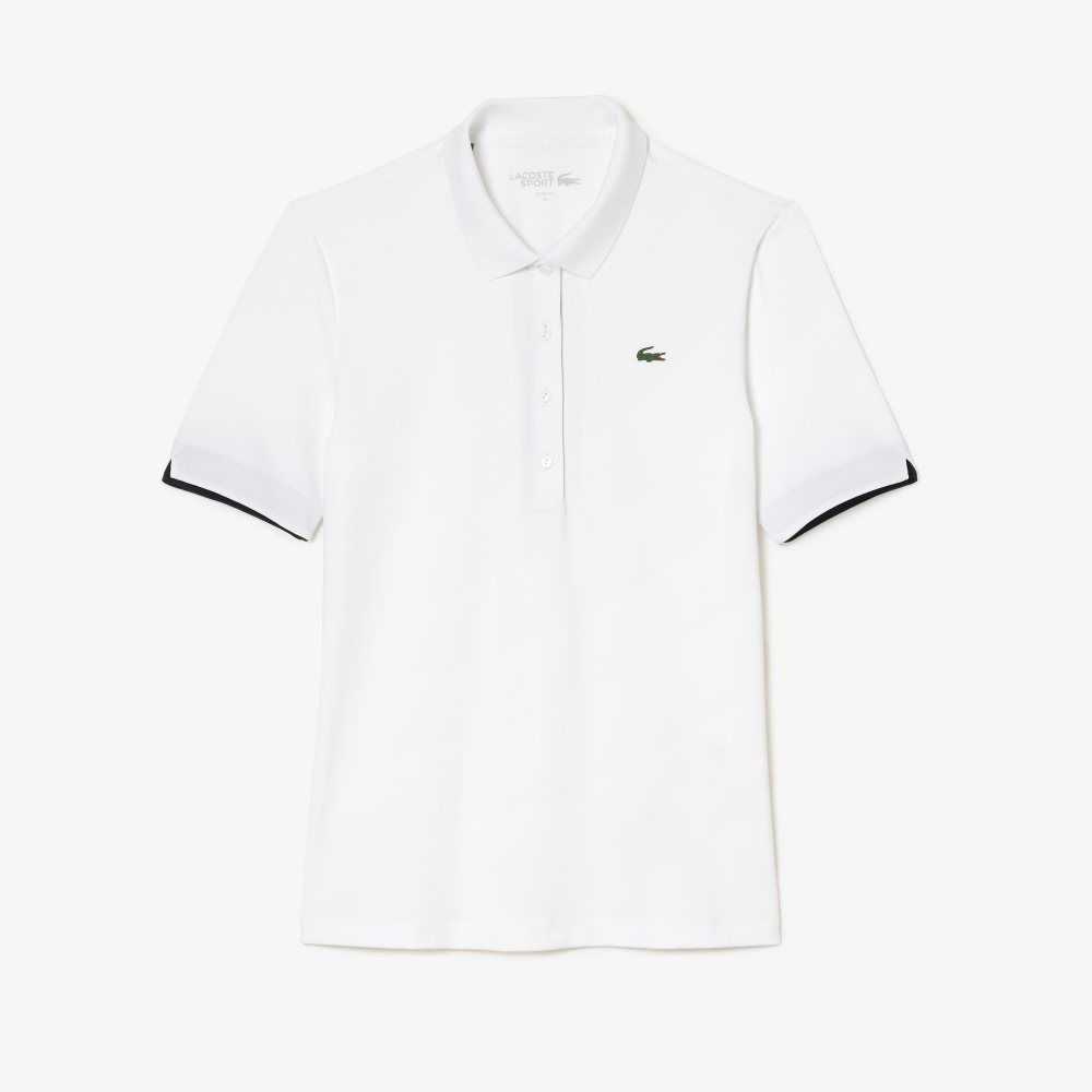 Lacoste SPORT Breathable Stretch Golf Polo White / Navy Blue | TSY-051983