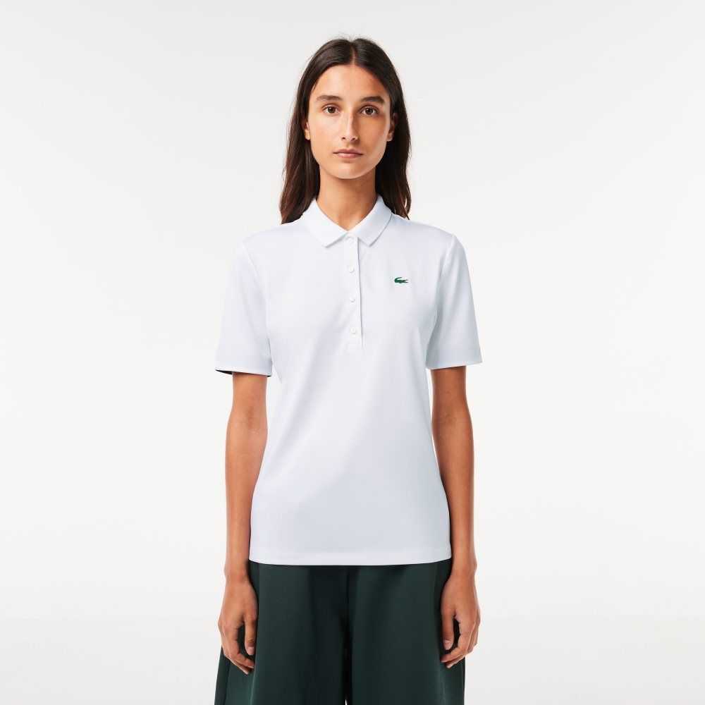 Lacoste SPORT Breathable Stretch Golf Polo White / Navy Blue | TSY-051983