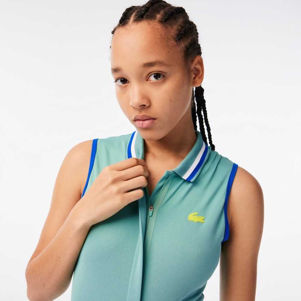 Lacoste SPORT Built-In Short Pleated Tennis Dress Green / Light Green | VFE-061275