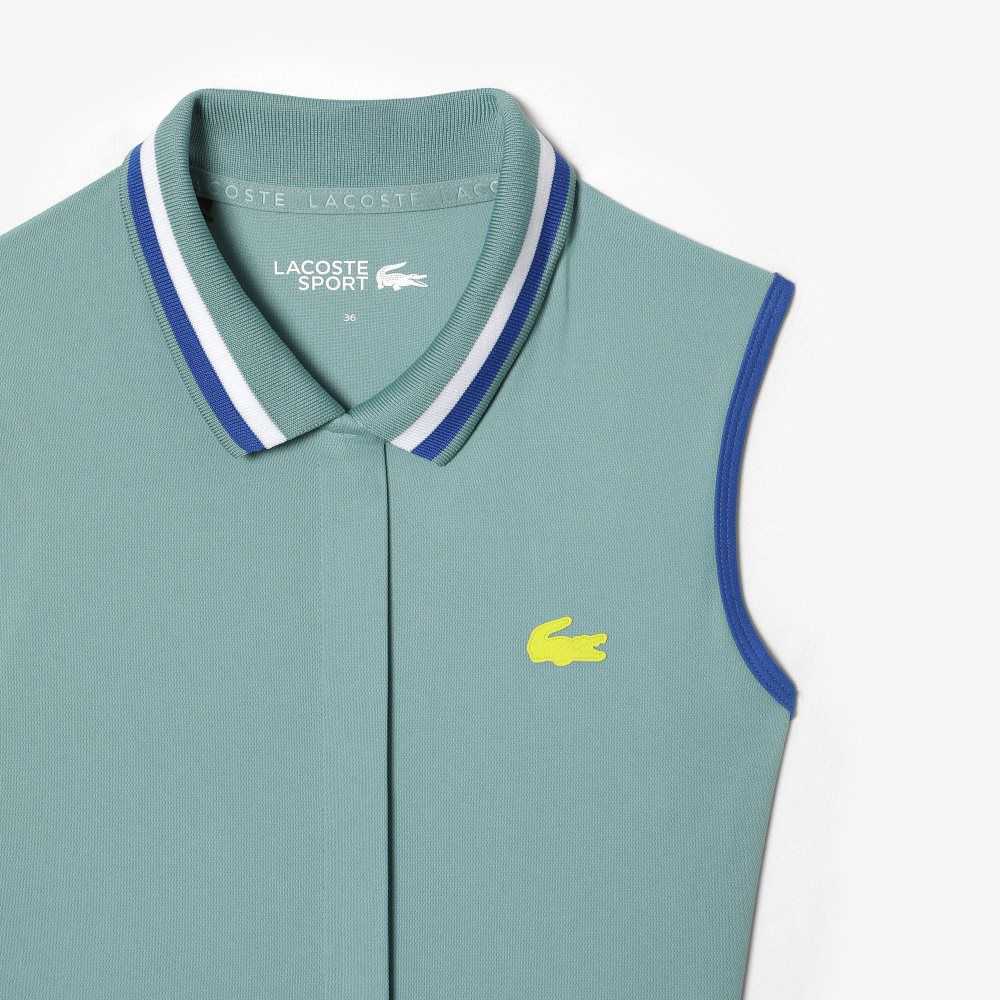 Lacoste SPORT Built-In Short Pleated Tennis Dress Green / Light Green | VFE-061275