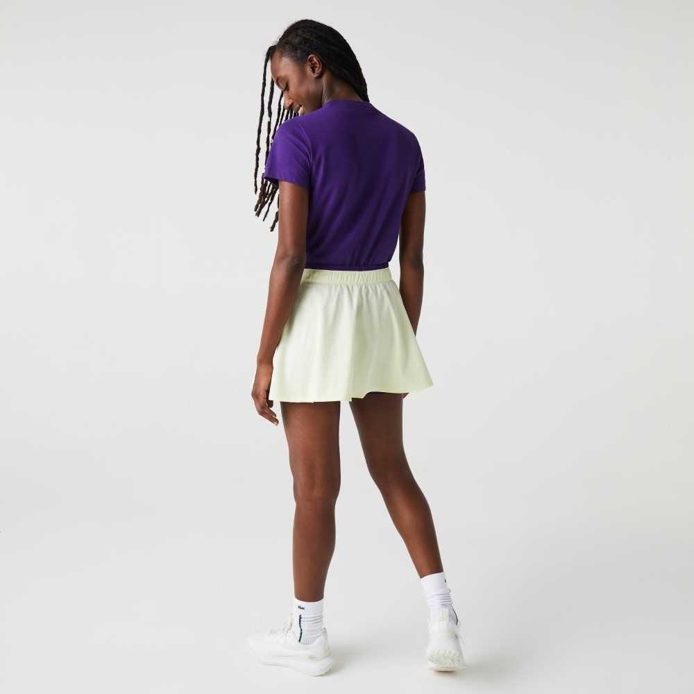 Lacoste SPORT Built-In Short Tennis Skirt Yellow / Purple | NDW-324806