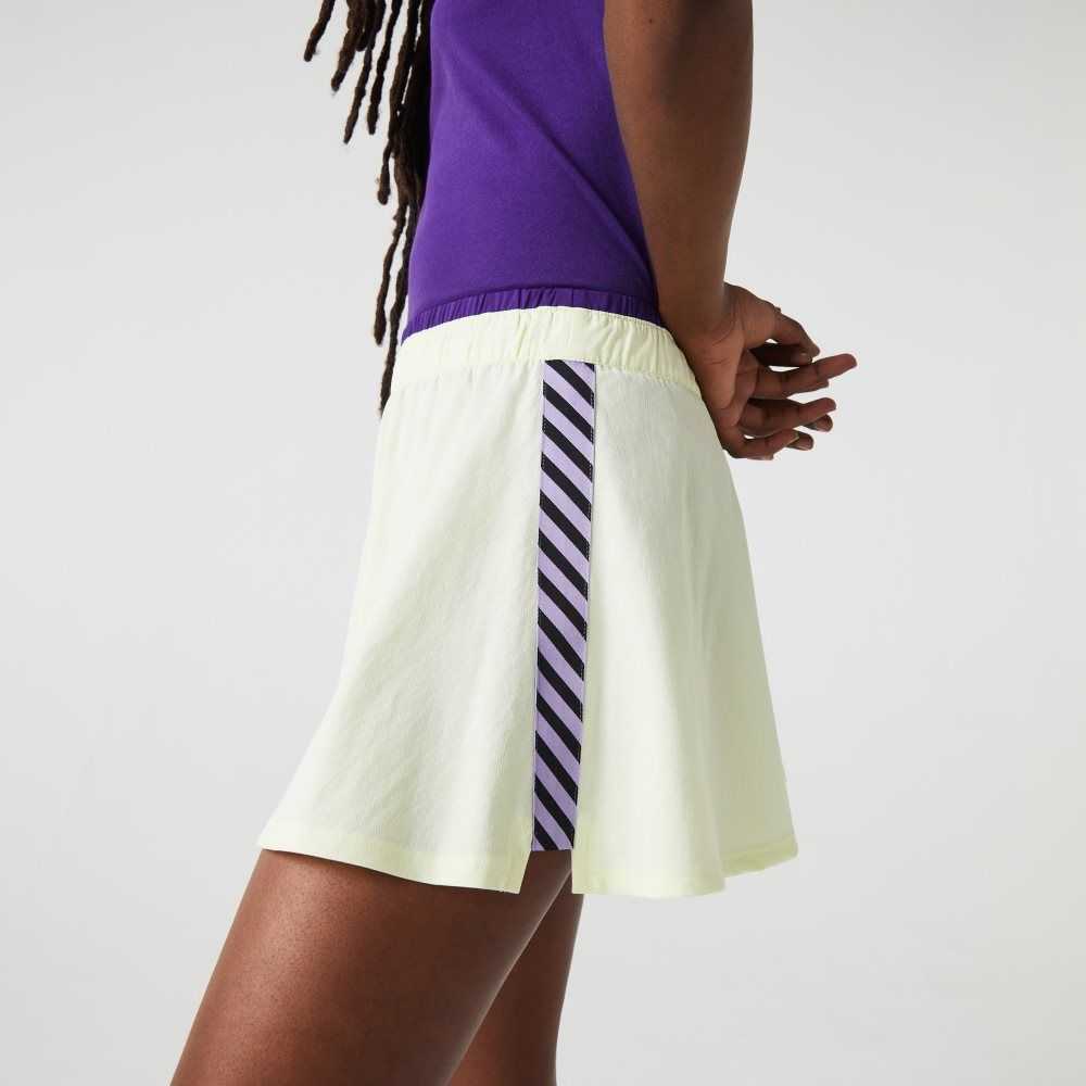 Lacoste SPORT Built-In Short Tennis Skirt Yellow / Purple | NDW-324806