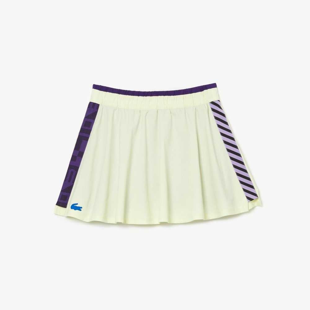 Lacoste SPORT Built-In Short Tennis Skirt Yellow / Purple | NDW-324806