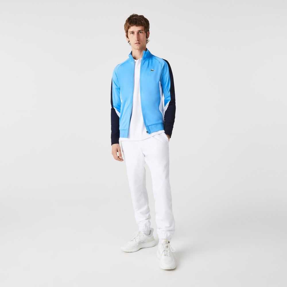 Lacoste SPORT Classic Fit Zip Tennis Sweatshirt Blue / Navy Blue / White | ZOS-546238