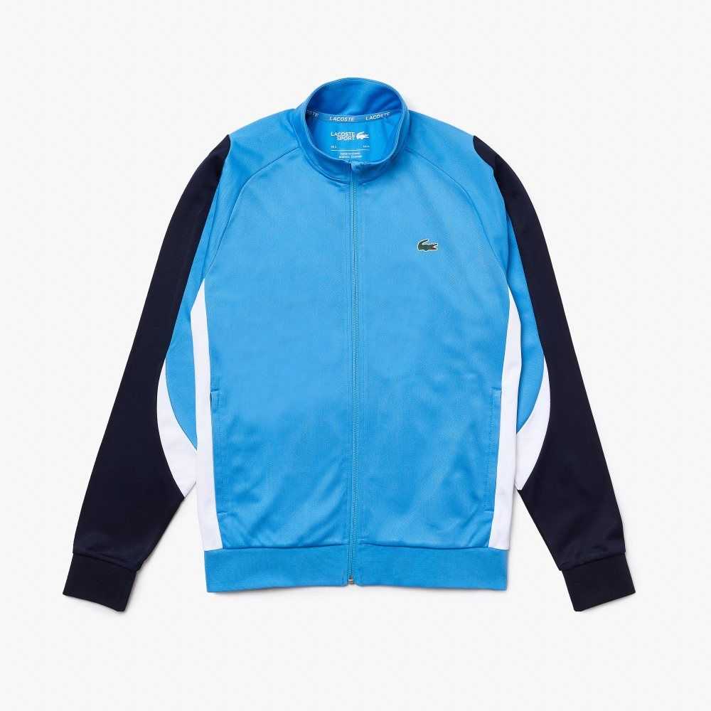 Lacoste SPORT Classic Fit Zip Tennis Sweatshirt Blue / Navy Blue / White | ZOS-546238