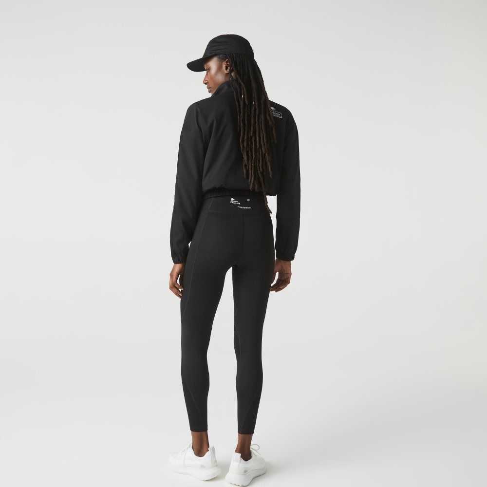 Lacoste SPORT Color-Block Knit Effect Leggings Black | JRL-958231