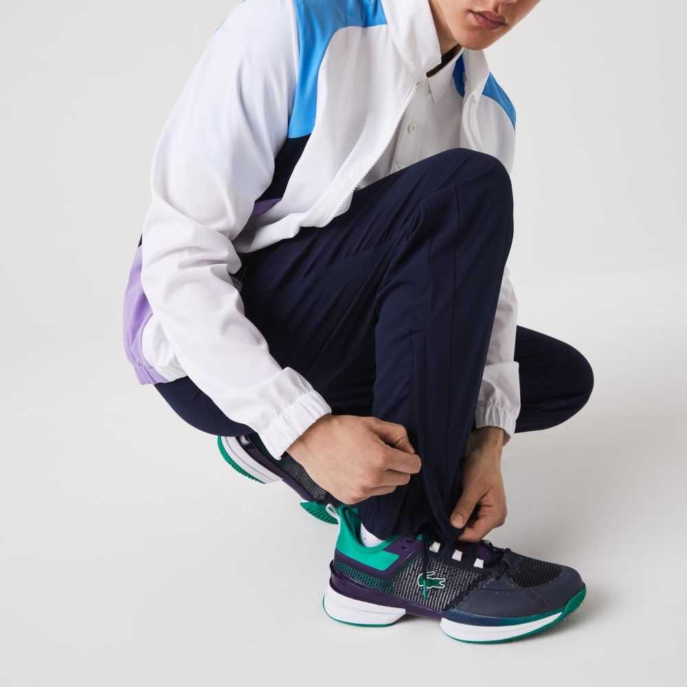 Lacoste SPORT Color-Block Tennis Tracksuit White / Blue / Navy Blue / Purple / Navy Blue | VUW-490362