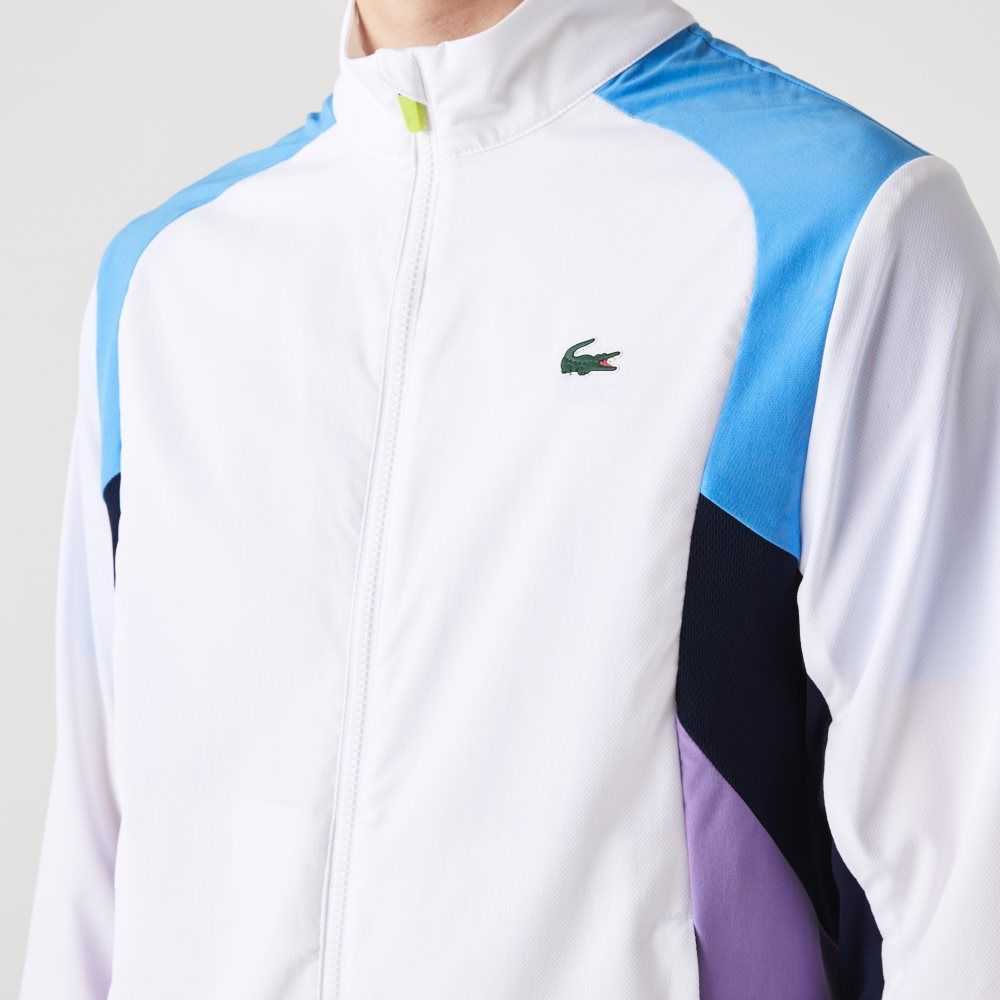 Lacoste SPORT Color-Block Tennis Tracksuit White / Blue / Navy Blue / Purple / Navy Blue | VUW-490362