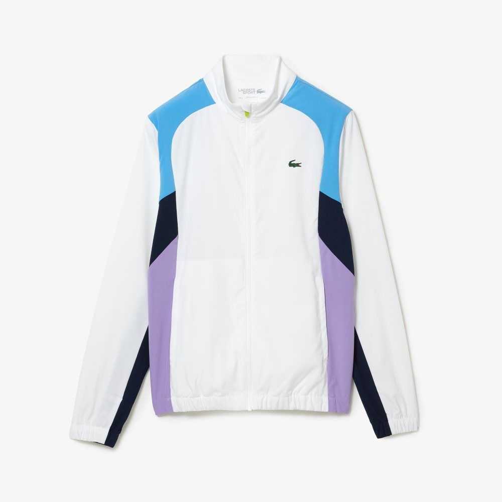 Lacoste SPORT Color-Block Tennis Tracksuit White / Blue / Navy Blue / Purple / Navy Blue | VUW-490362