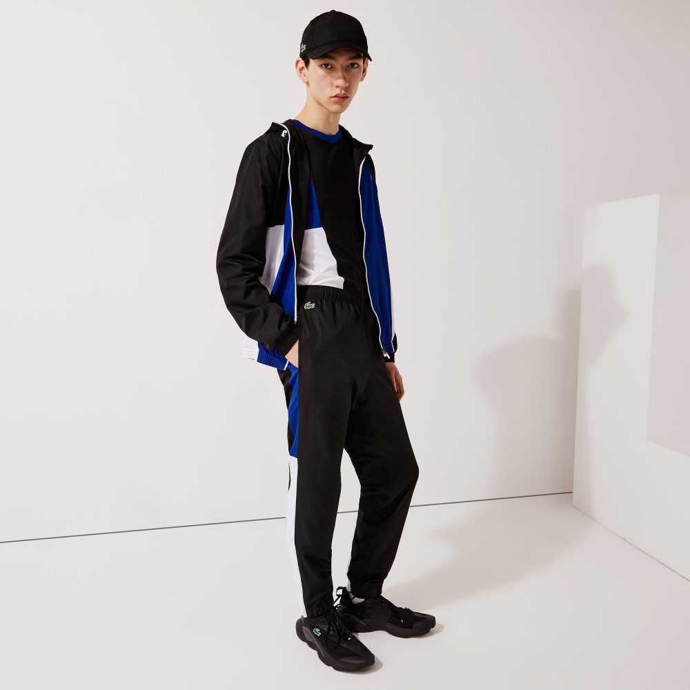 Lacoste SPORT Colorblock Bands Trackpants Black / Blue / White / Black | OHN-340729