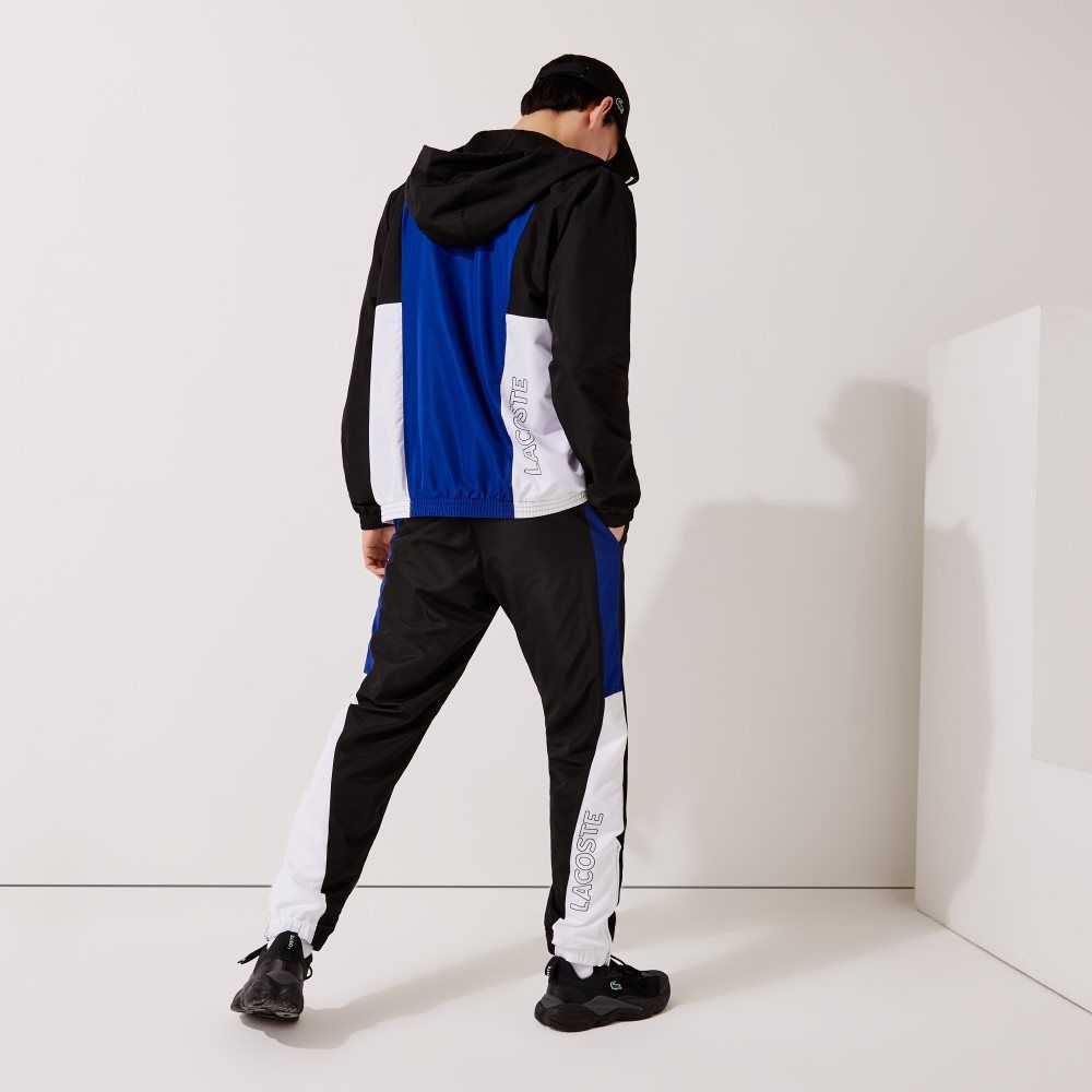 Lacoste SPORT Colorblock Bands Trackpants Black / Blue / White / Black | OHN-340729