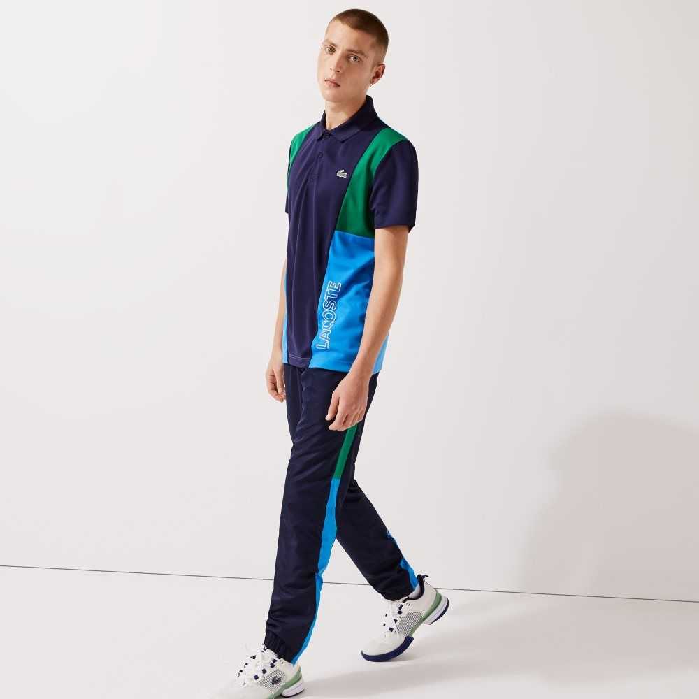 Lacoste SPORT Colorblock Bands Trackpants Navy Blue / Green / Blue / White | SDQ-598210