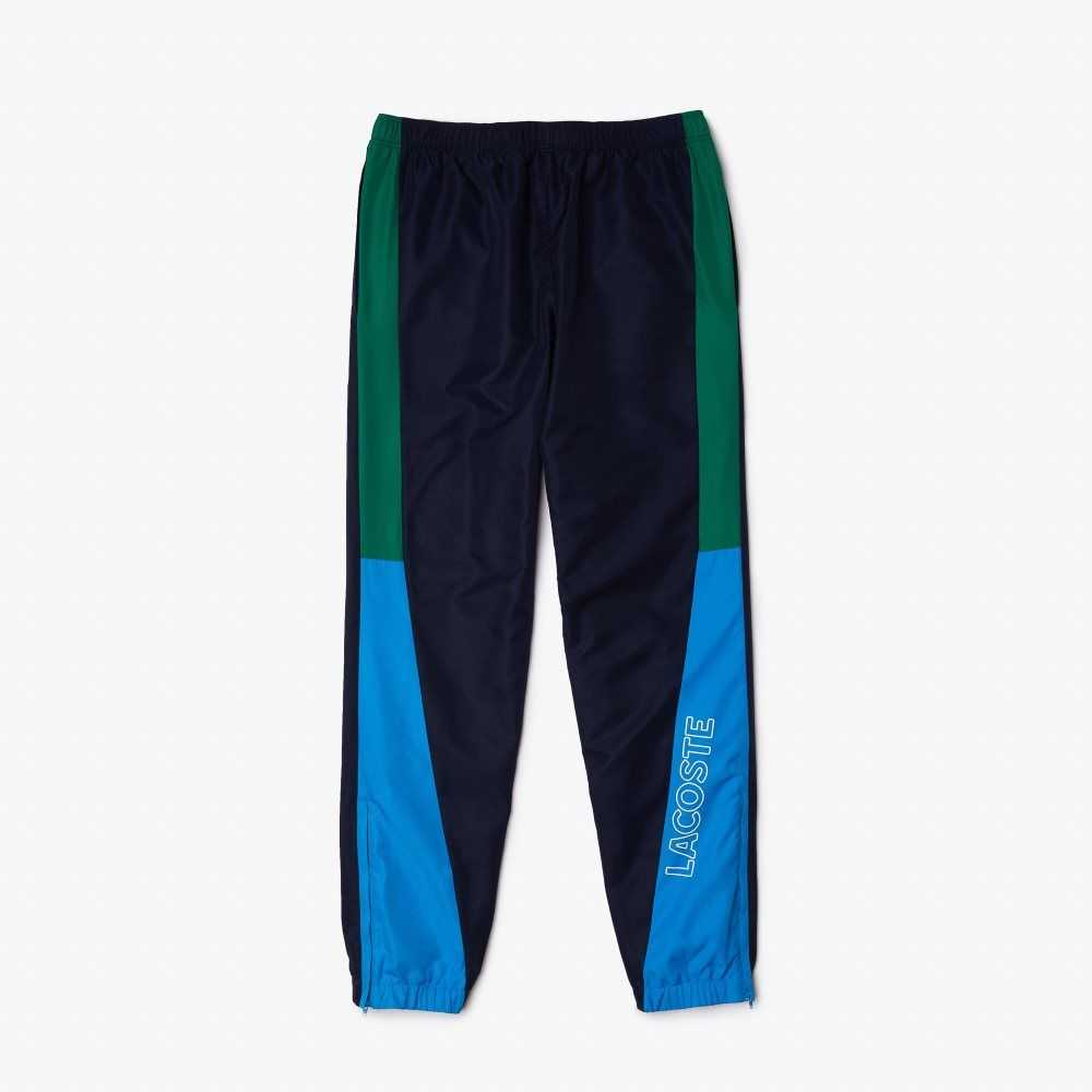 Lacoste SPORT Colorblock Bands Trackpants Navy Blue / Green / Blue / White | SDQ-598210