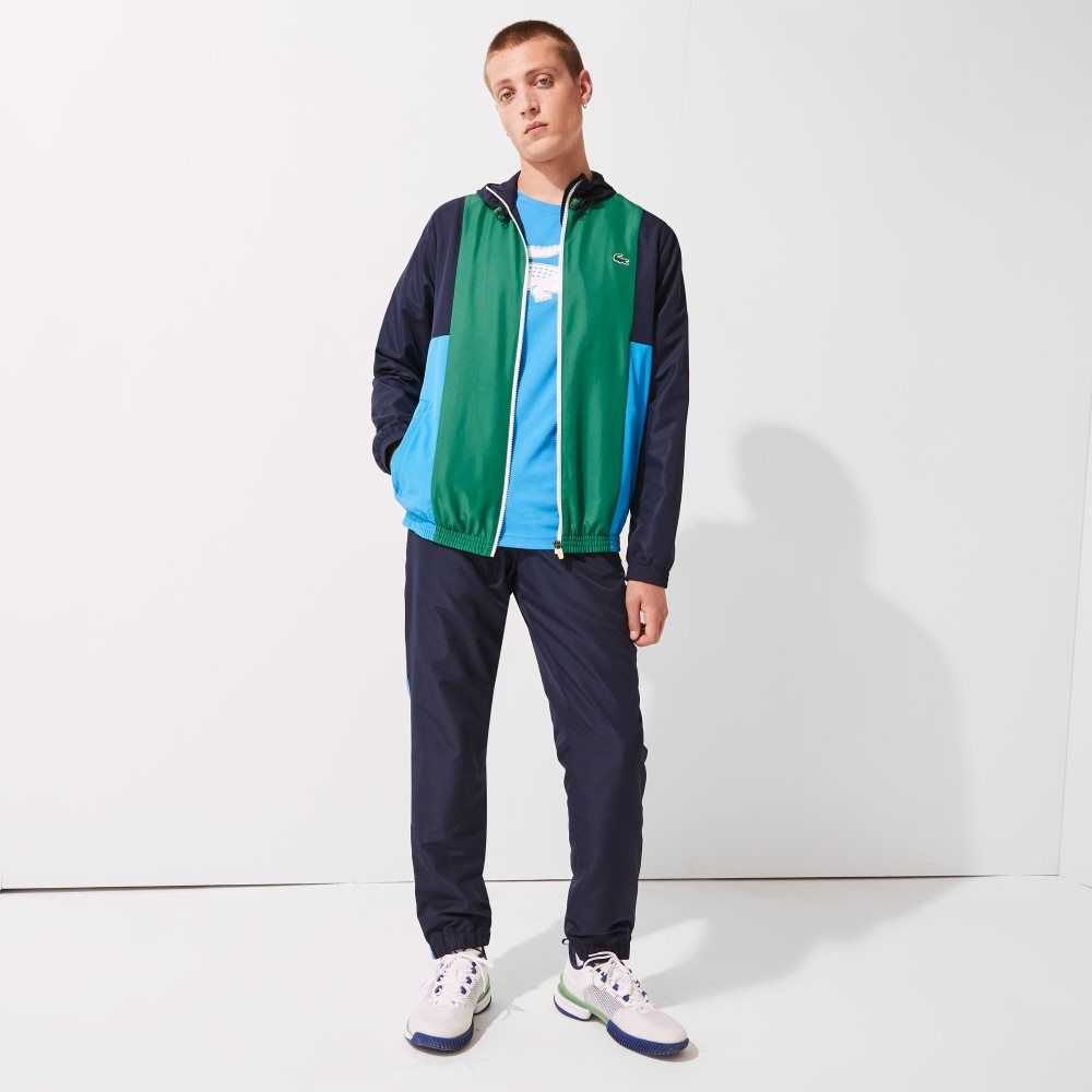 Lacoste SPORT Colorblock Light Zippered Jacket Navy Blue / Green / Blue / White / Flashy Yellow | GHM-451968