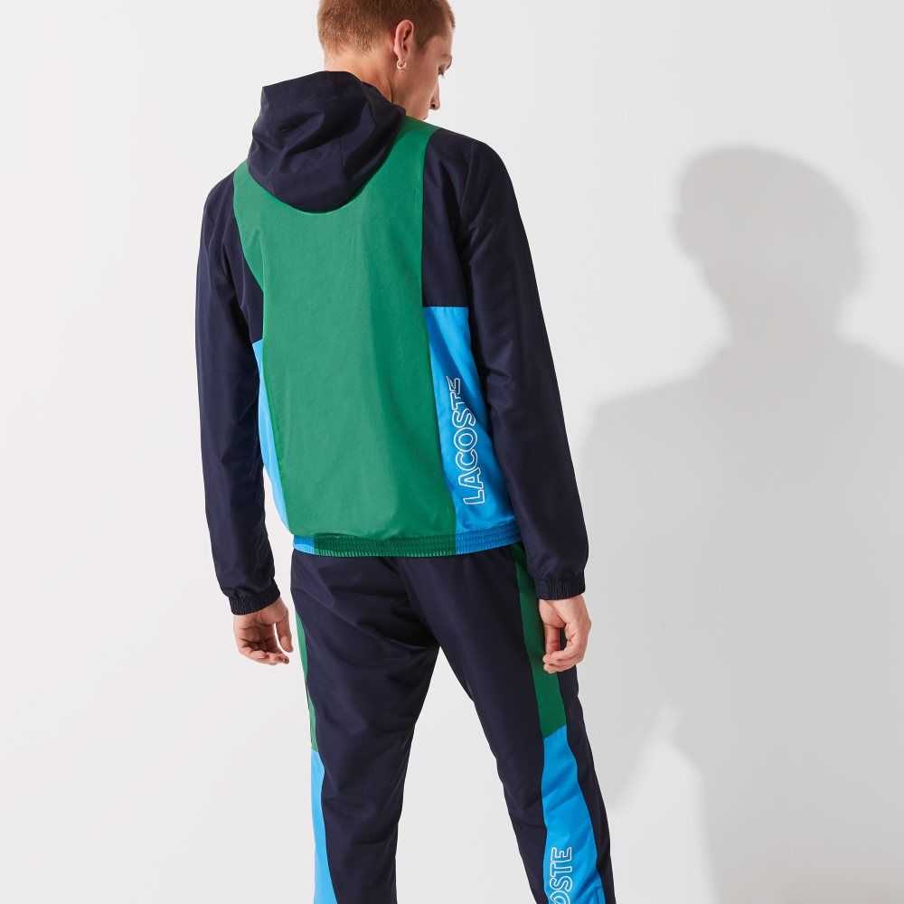 Lacoste SPORT Colorblock Light Zippered Jacket Navy Blue / Green / Blue / White / Flashy Yellow | GHM-451968