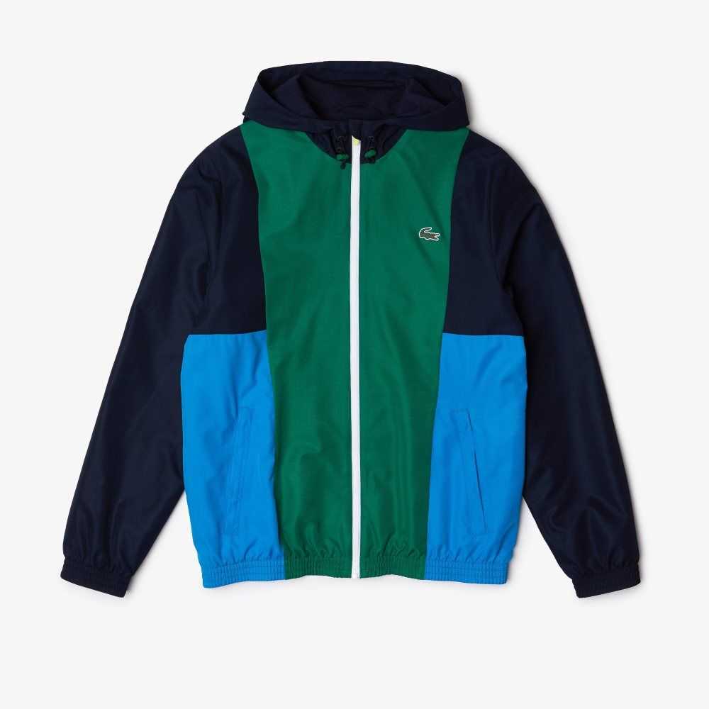 Lacoste SPORT Colorblock Light Zippered Jacket Navy Blue / Green / Blue / White / Flashy Yellow | GHM-451968