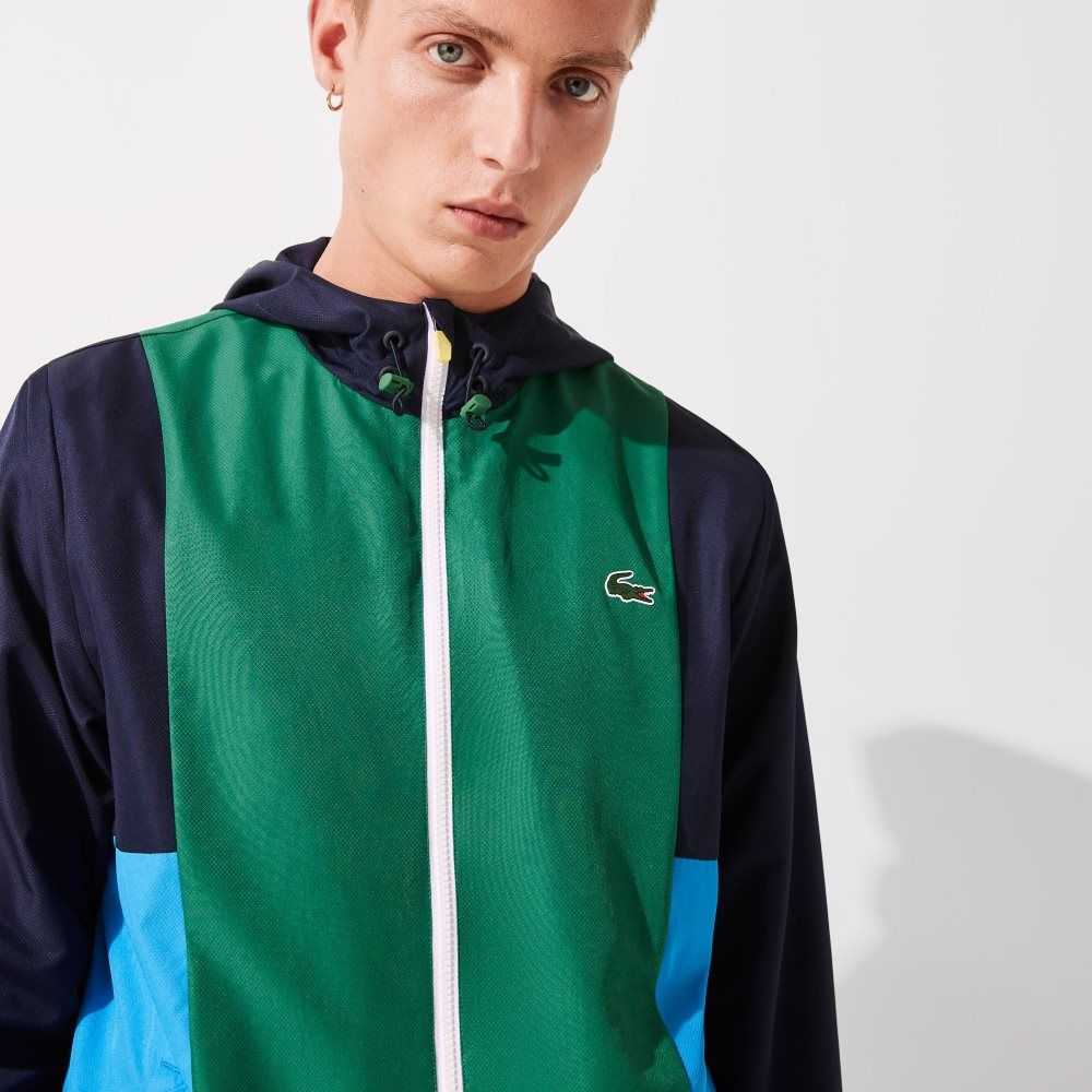 Lacoste SPORT Colorblock Light Zippered Jacket Navy Blue / Green / Blue / White / Flashy Yellow | GHM-451968