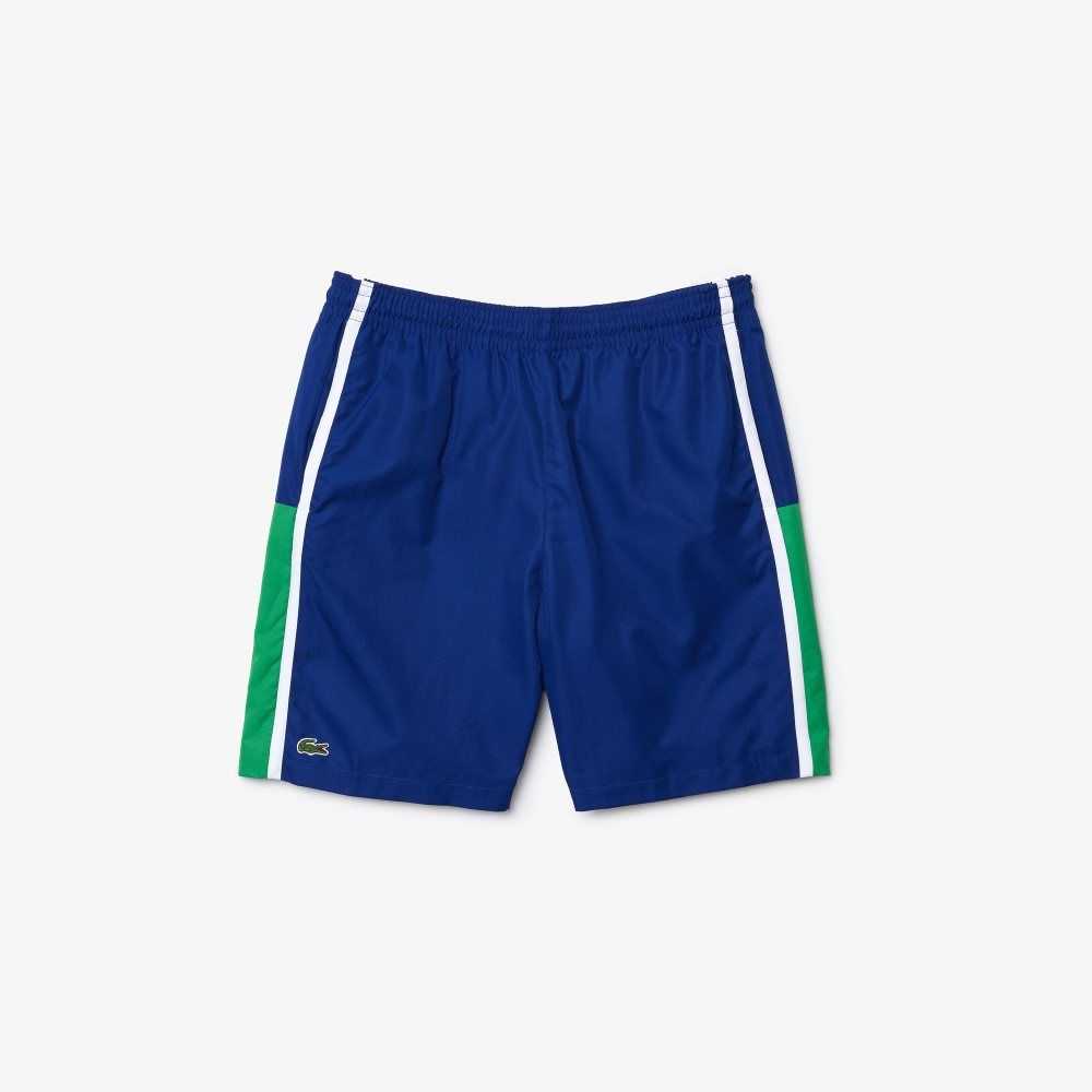 Lacoste SPORT Colorblock Panels Lightweight Shorts Blue / Green / White | CEI-958472