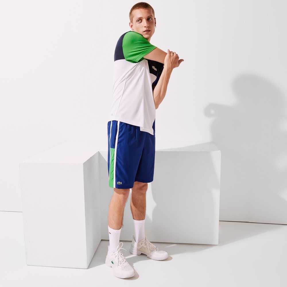 Lacoste SPORT Colorblock Panels Lightweight Shorts Blue / Green / White | CEI-958472