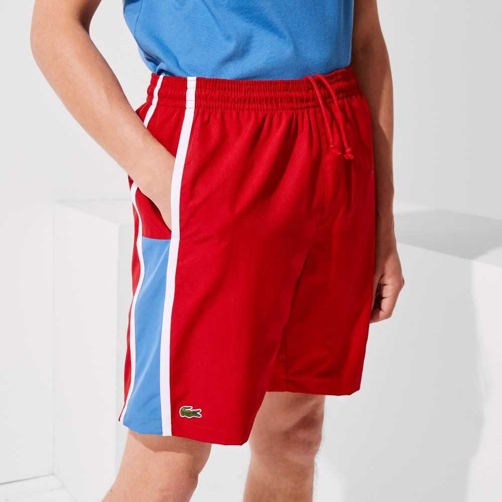 Lacoste SPORT Colorblock Panels Lightweight Shorts Red / Blue / White | IZQ-309418