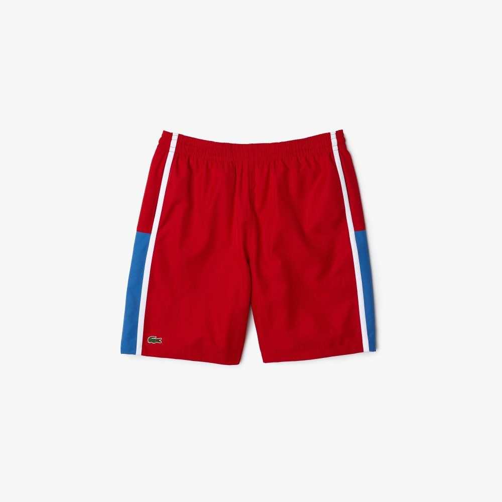 Lacoste SPORT Colorblock Panels Lightweight Shorts Red / Blue / White | IZQ-309418