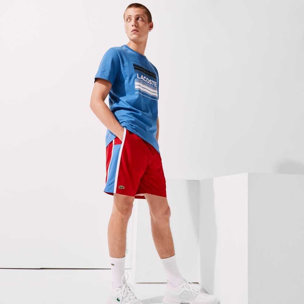 Lacoste SPORT Colorblock Panels Lightweight Shorts Red / Blue / White | IZQ-309418