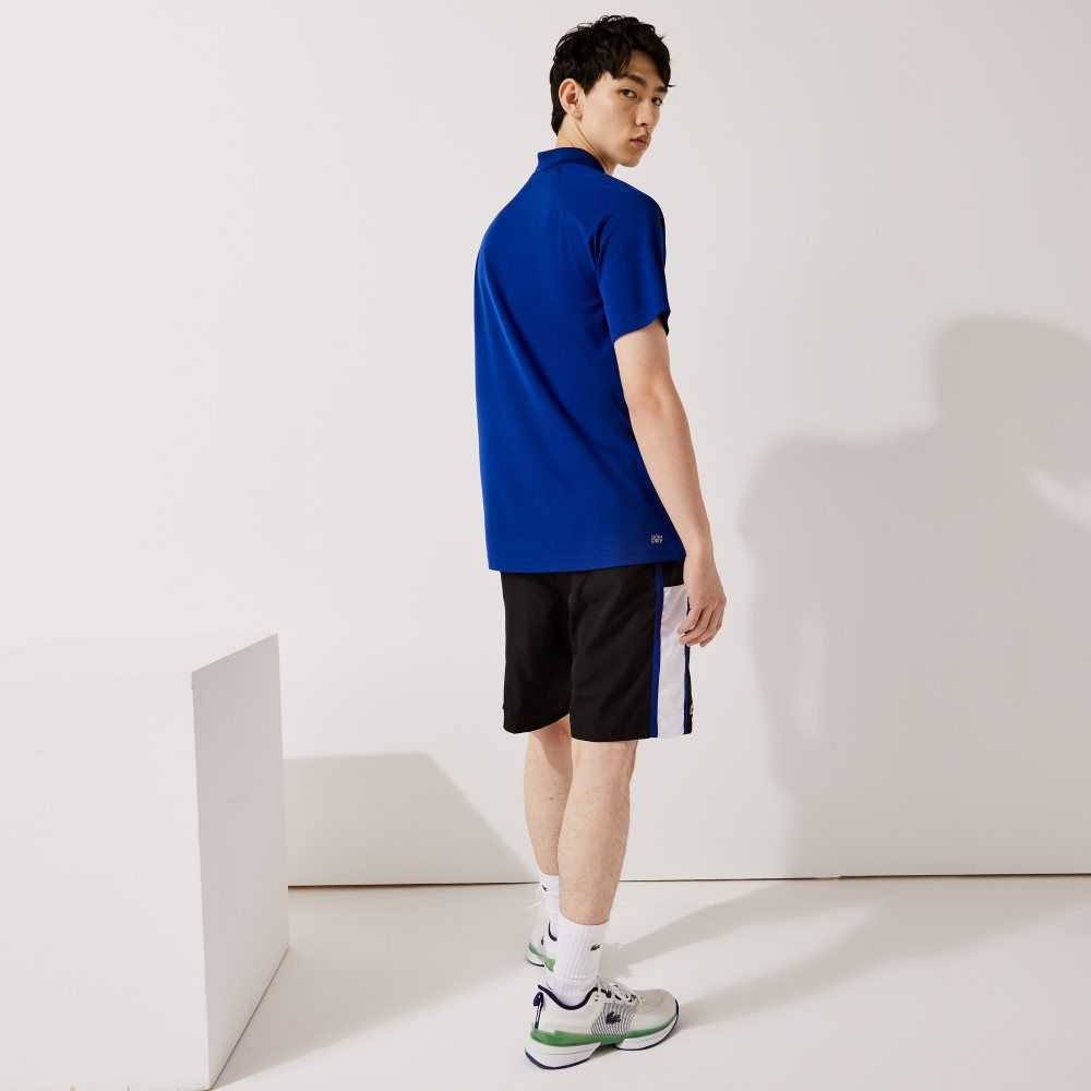 Lacoste SPORT Colorblock Panels Lightweight Shorts Black / White / Blue | XRF-586123