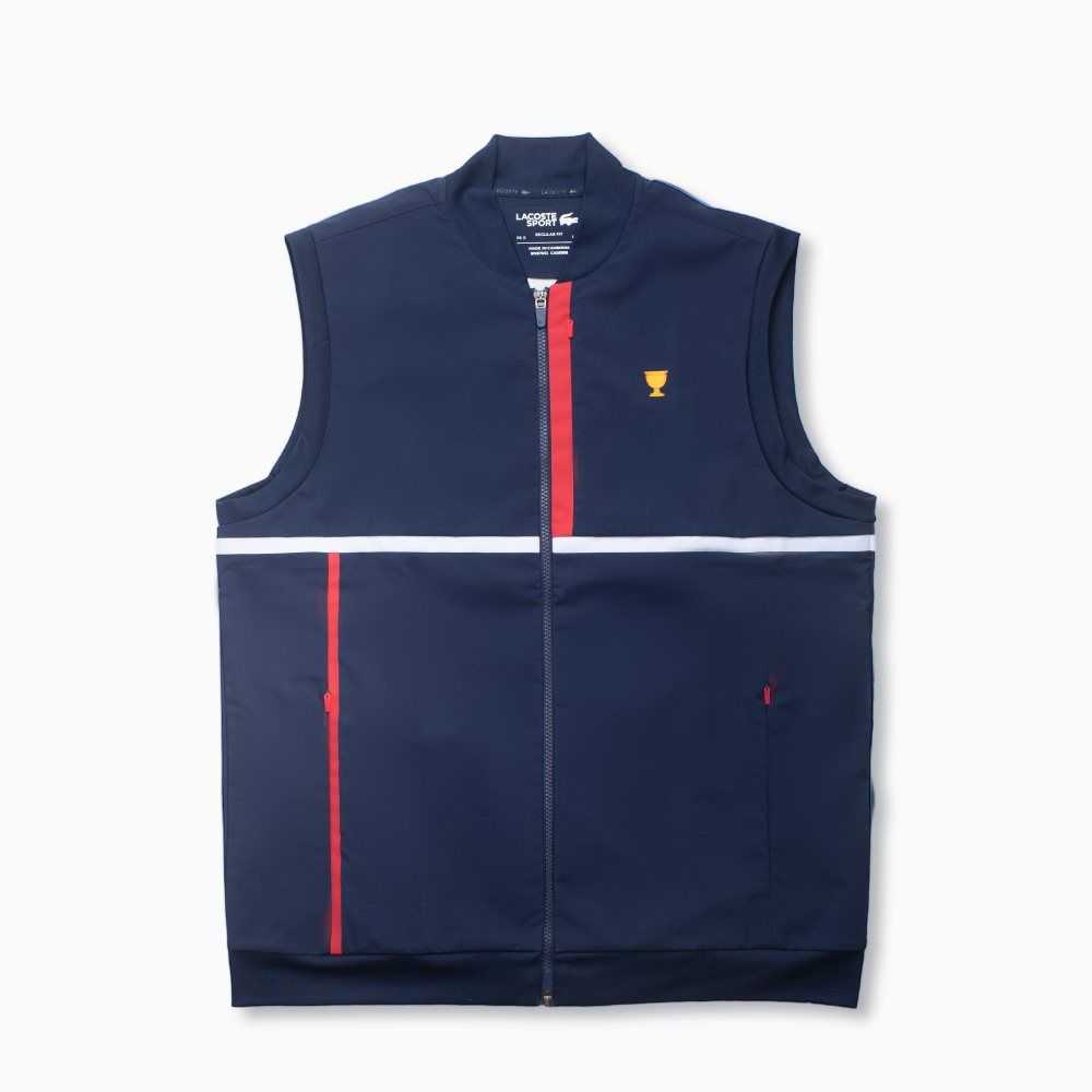 Lacoste SPORT Contrast Band Jacket Navy Blue / Red / White | NZL-785243