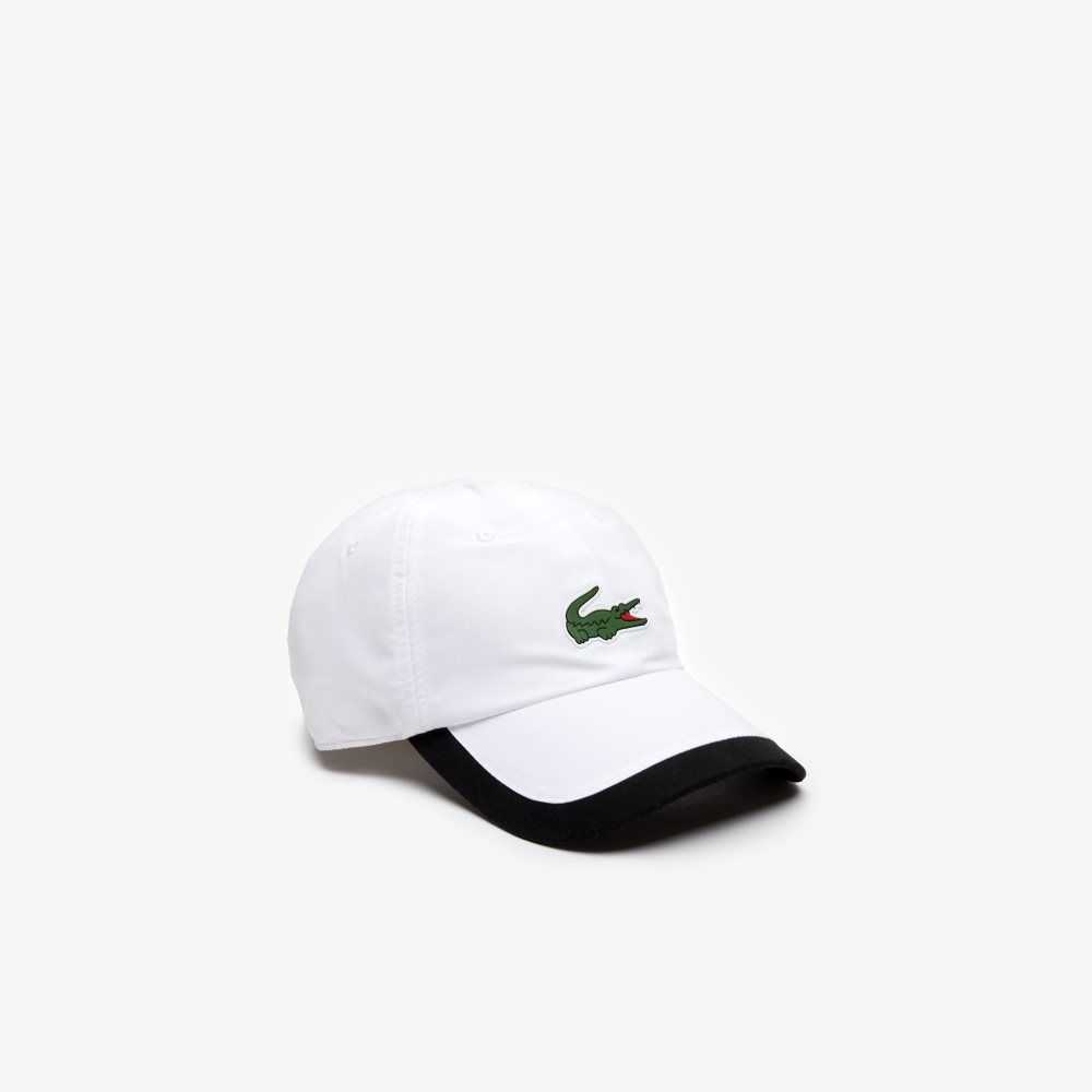 Lacoste SPORT Contrast Border Lightweight Cap White / Black | BFR-402735