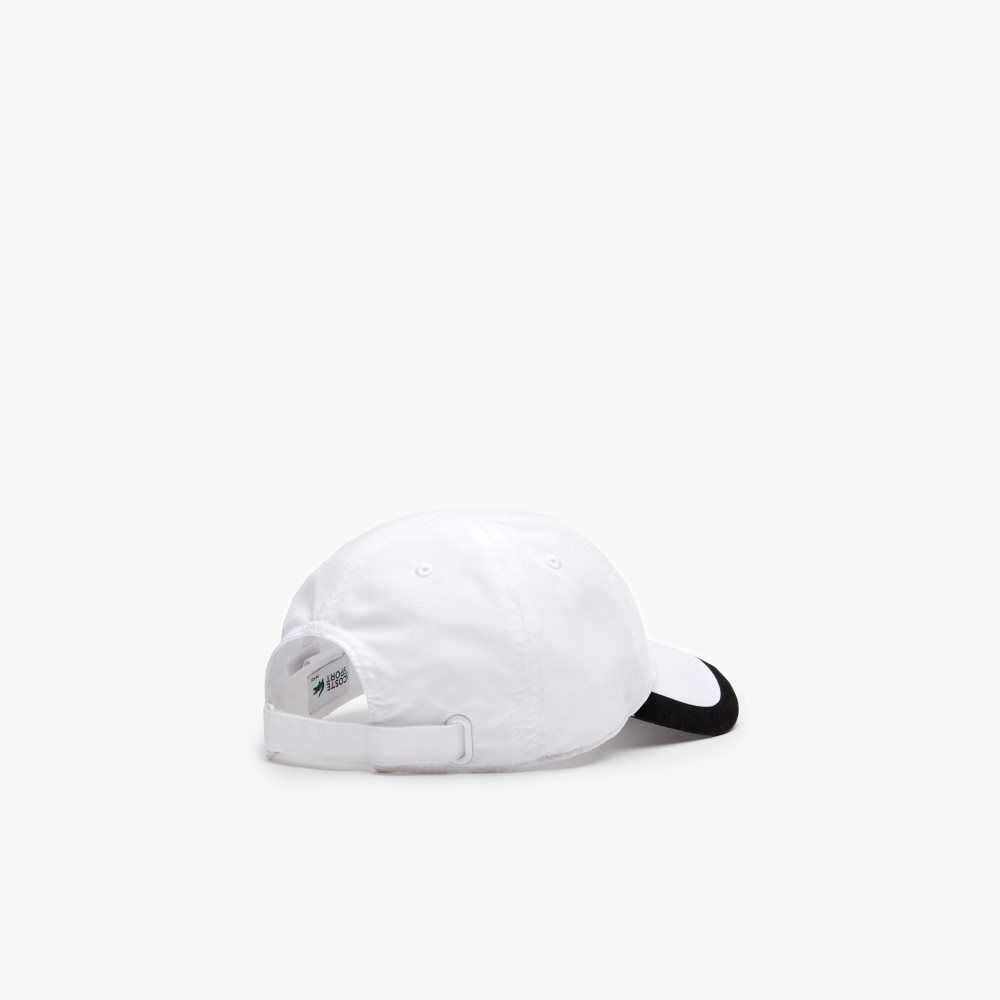 Lacoste SPORT Contrast Border Lightweight Cap White / Black | BFR-402735