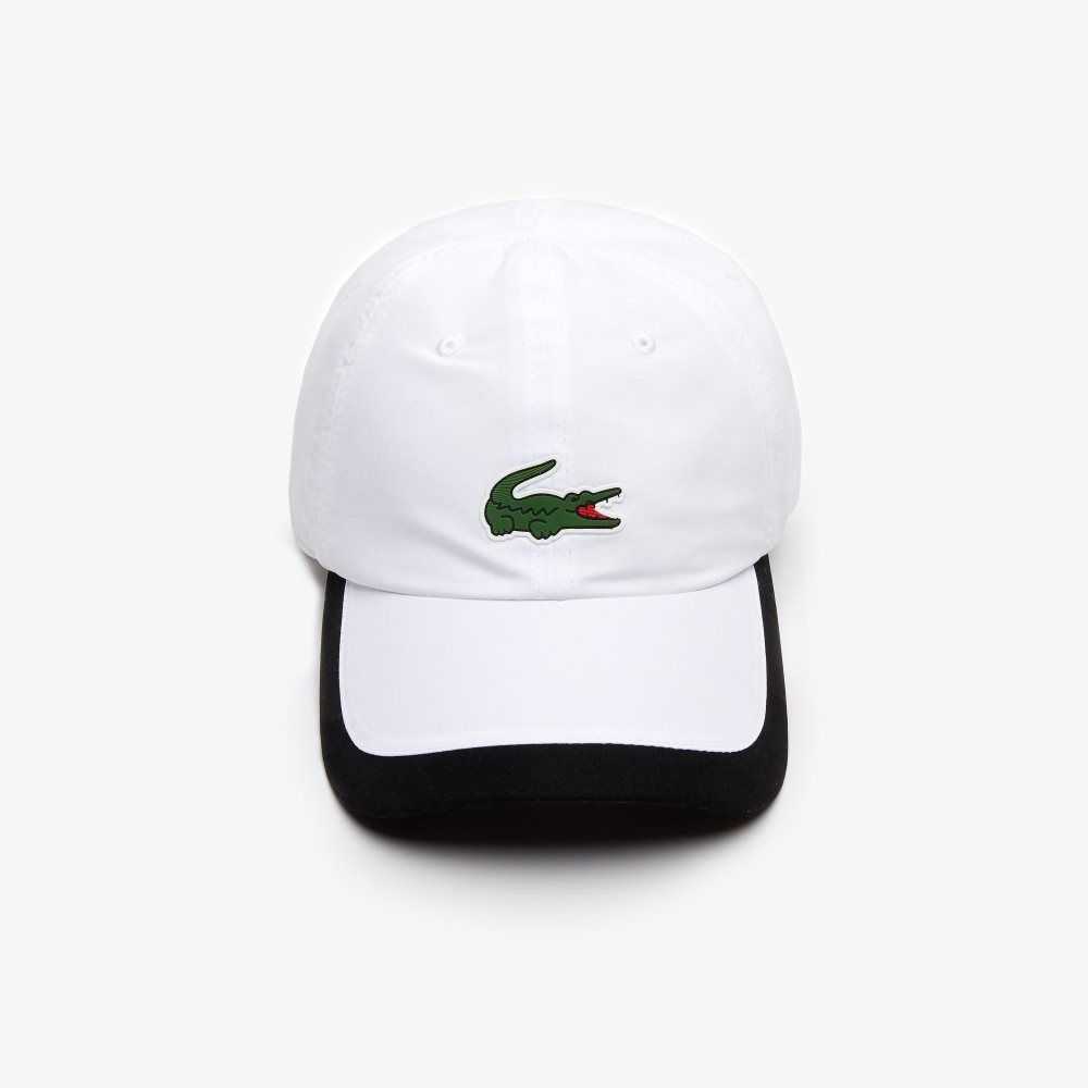 Lacoste SPORT Contrast Border Lightweight Cap White / Black | BFR-402735