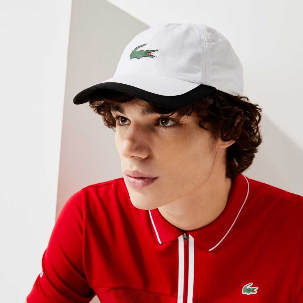 Lacoste SPORT Contrast Border Lightweight Cap White / Black | BFR-402735