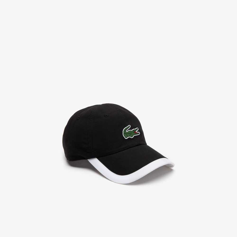 Lacoste SPORT Contrast Border Lightweight Cap Black / White | DAE-406871