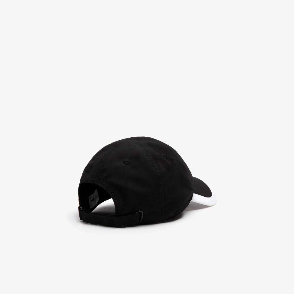 Lacoste SPORT Contrast Border Lightweight Cap Black / White | DAE-406871