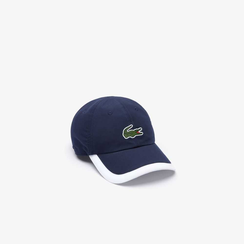 Lacoste SPORT Contrast Border Lightweight Cap Navy Blue / White | GHP-672348