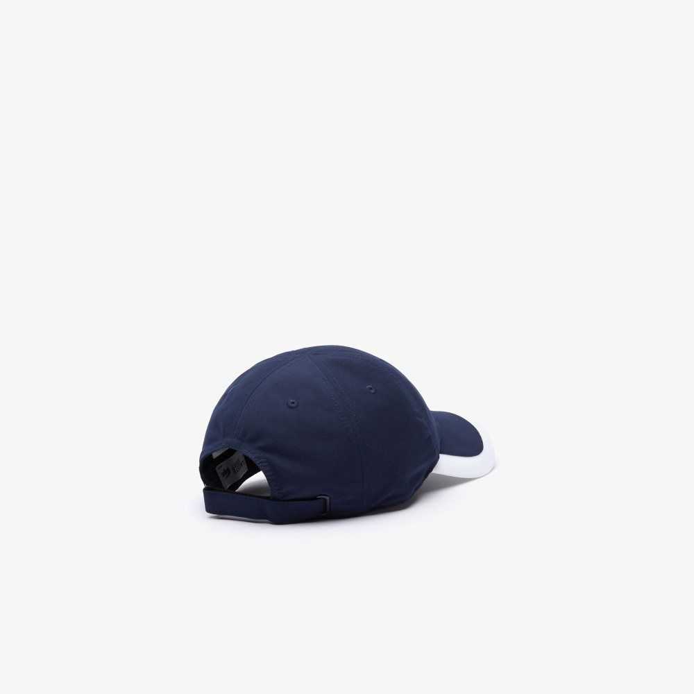 Lacoste SPORT Contrast Border Lightweight Cap Navy Blue / White | GHP-672348